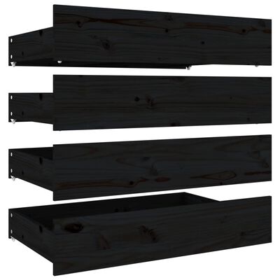vidaXL Sängram med lådor svart 150x200 cm