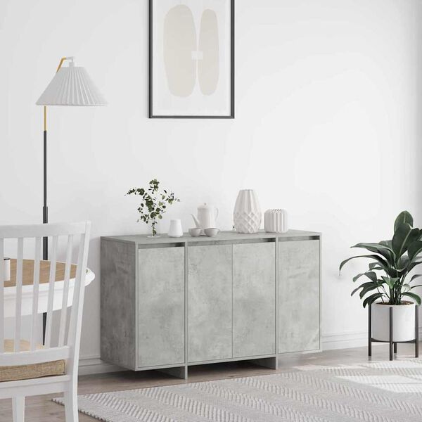 vidaXL Sideboard Betonggr&aring; 120 x 41 x 75 cm Konstruerat tr&auml;