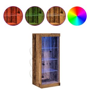 vidaXL LED-sido bord Gammalt tr&auml; 41 x 37 x 100 cm Konstruerat tr&auml;