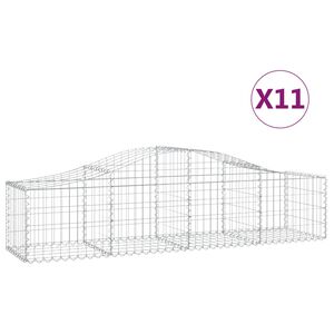 vidaXL Gabioner b&aring;gformade 11 st 200x50x40/60 cm galvaniserat j&auml;rn