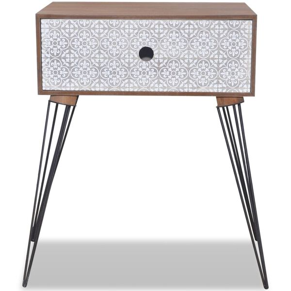 vidaXL S&auml;ngbord med 1 l&aring;da rektangul&auml;r brun