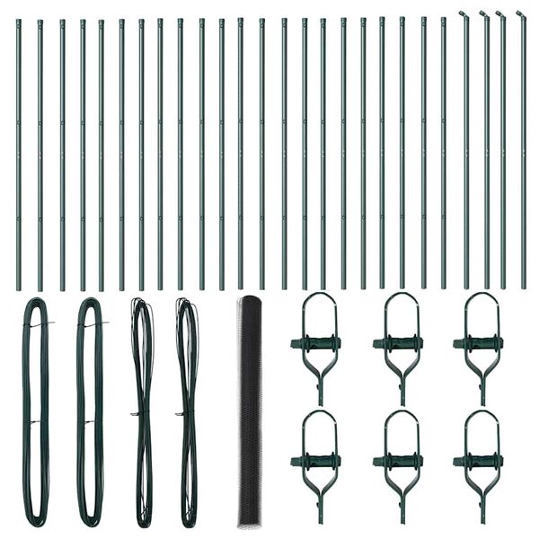 vidaXL St&auml;ngselstolpe Gr&aring; 50 x 1,6 m (50 mm mesh) St&aring;l och PVC