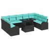 vidaXL Tr&auml;dg&aring;rdsoffset 10 st Svart Poly rattan