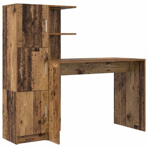 vidaXL Skrivbord Gammalt tr&auml; 133.5 x 50 x 124 cm 2 st