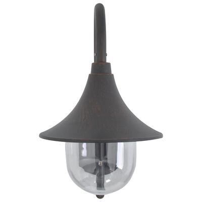 vidaXL Vägglampa för trädgård E27 42 cm aluminium brons