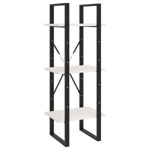 vidaXL Bokhylla 3 hyllplan vit 40x30x105 cm massiv furu