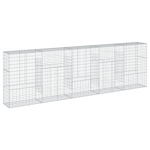 vidaXL Gabionkorg med skydd 500x50x150 cm galvaniserat j&auml;rn