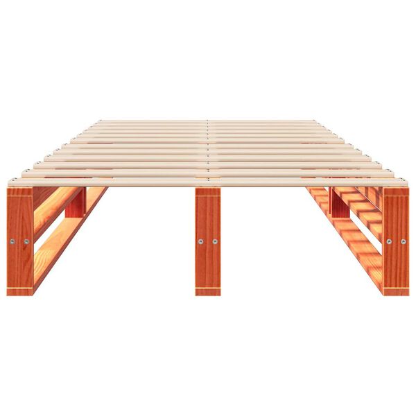 vidaXL S&auml;ngram utan madrass vaxbrun 100x200 cm massiv furu