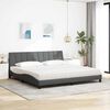 vidaXL Bed with Mattress "Hanko" Dark Grey 200x200 cm Fabric