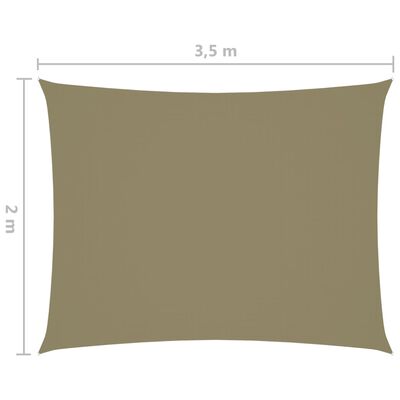 vidaXL Solsegel oxfordtyg rektangulärt 2x3,5 m beige