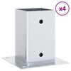 vidaXL Stolpbaser fyrkantiga 4 st silver 81x81 mm galvaniserat stål