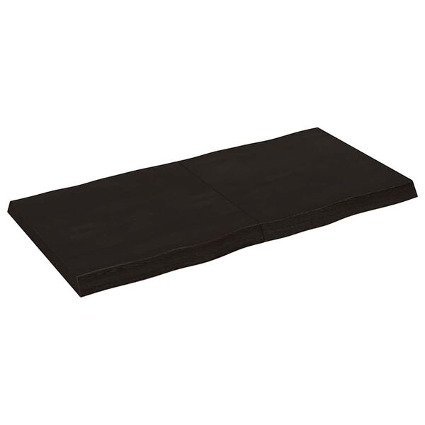 vidaXL Bordsskiva mörkbrun 120x60x(2-6) cm massivt trä levande kant