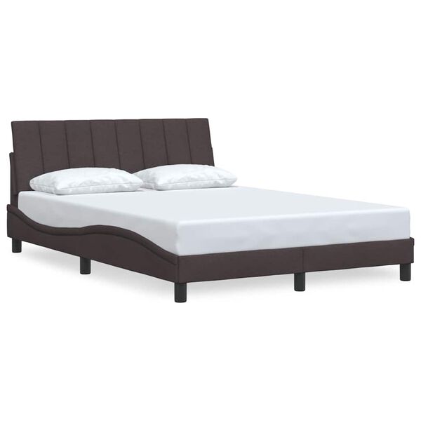 vidaXL Bed Frame without Mattress "Hanko" Dark Brown 120x200 cm Fabric