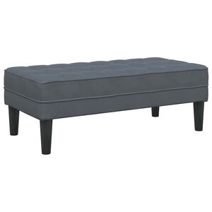 vidaXL b&auml;nk med kudde M&ouml;rkgr&aring; 113 x 57 x 39 cm Sammet