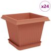 vidaXL V&auml;xtkrukor 24 pcs Murgr&ouml;n 20 x 20 x 16 cm Plast