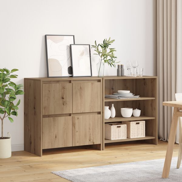 vidaXL Sideboard 2 pcs Artisan Ek 70 x 41 x 75 cm Konstruerat tr&auml;
