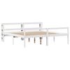 vidaXL Seniors&auml;ng med s&auml;nggavel vit 200x200 cm massiv furu