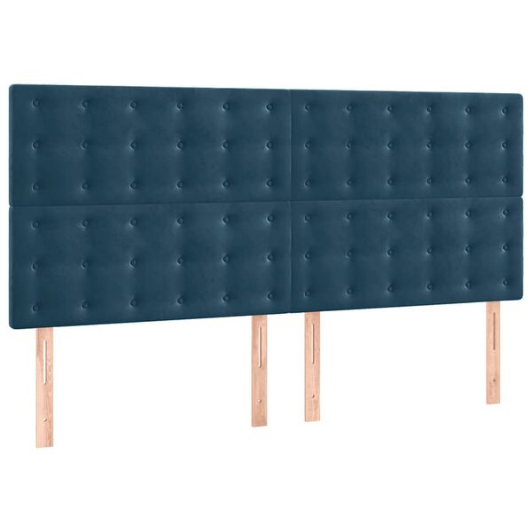 vidaXL S&auml;nggavel m&ouml;rkbl&aring; 200x5x118/128 cm sammet