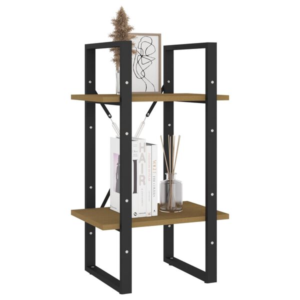 vidaXL Bokhylla 2 hyllplan 40x30x70 cm massiv furu