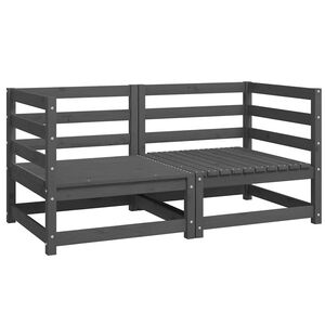 vidaXL H&ouml;rnsektion till pallsoffa 2 st Gr&aring; massiv furu