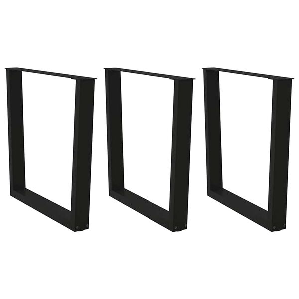 vidaXL Matbordsben V-formade 2 st svarta 80x(72-73,3) cm st&aring;l