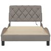 vidaXL Bed Frame with LED without Mattress Taupe 100x200 cm Fabric