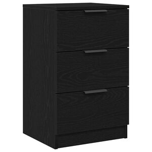 vidaXL Nattduksbord med l&aring;da Svart Ek 40 x 65 x 65 cm Konstruerat tr&auml;