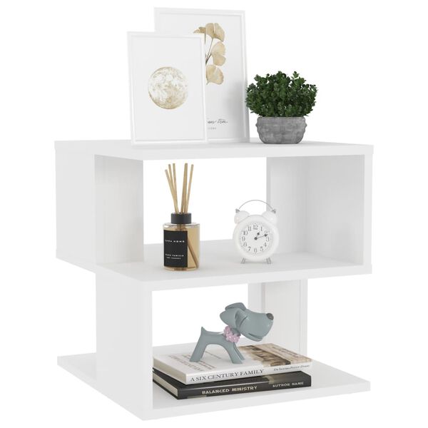 vidaXL Sidobord vit 40x40x40 cm konstruerat trä