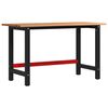 vidaXL Arbetsb&auml;nk ljusbrun 140x60x81,5 cm massiv ek