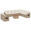 vidaXL Loungegrupp f&ouml;r tr&auml;dg&aring;rden m. dynor 11 delar beige konstrotting