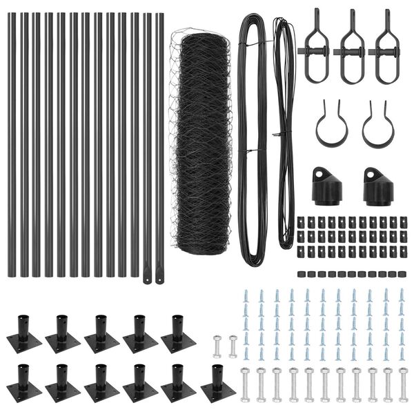 vidaXL St&auml;ngselstolpe Gr&aring; 25 x 0,6 m (36 mm maska) St&aring;l och PVC