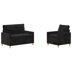 vidaXL Soffset 2 st Svart Polyester