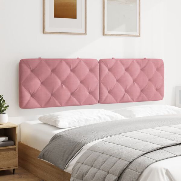vidaXL Headboard Cushion Pink 180 cm Velvet