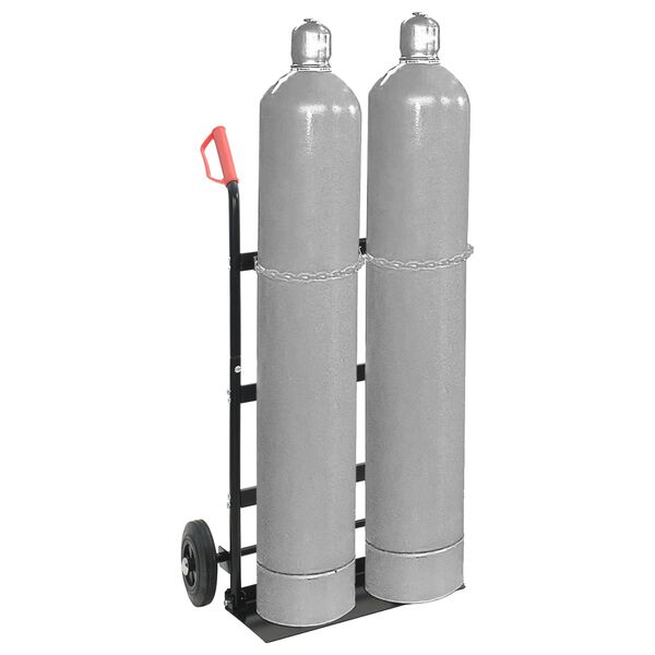 vidaXL Handvagn Svart och R&ouml;d 63 x 43,5 x 110 cm St&aring;l