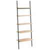 vidaXL Hylla 5 hyllplan ljusbrun och svart 64x34x185,5 cm