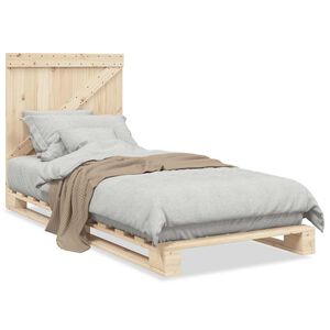 vidaXL S&auml;ngram med huvudgavel 90x200 cm massiv furu
