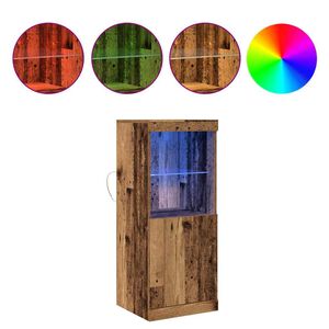 vidaXL LED-sido bord Gammalt tr&auml; 41 x 37 x 100 cm Konstruerat tr&auml;