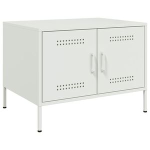 vidaXL Soffbord vit 68x50x50,5 cm st&aring;l