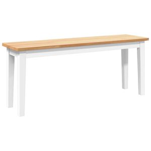 vidaXL B&auml;nk 110 cm vitt massivt tr&auml; gummi