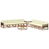 vidaXL Utomhussoffset med kudde 9 pcs Naturlig och Gr&auml;dde