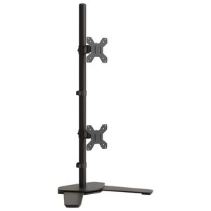 vidaXL Sk&auml;rmf&auml;ste f&ouml;r 2 sk&auml;rmar svart st&aring;l VESA 75/100 mm