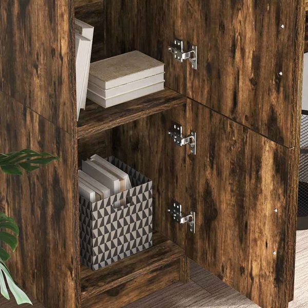 vidaXL Skåp Rökt ek 31.5 x 32 x 122.5 cm