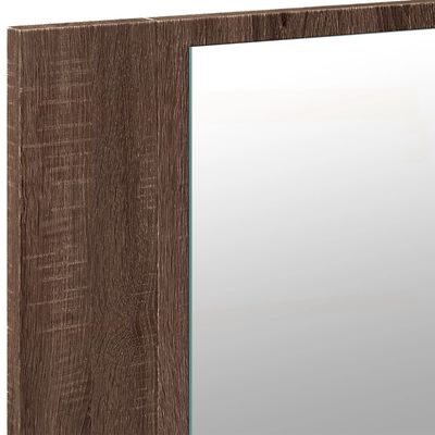 vidaXL Spegelskåp med LED brun ek 80x12x45 cm akryl