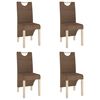 vidaXL Snurrbara matstolar 4 st brun tyg