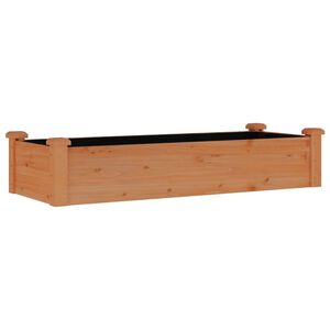vidaXL Odlingsl&aring;da med foder brun 120x45x25 cm massivt grantr&auml;