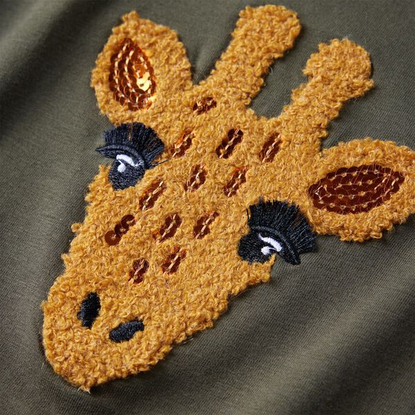 T-shirt med l&aring;nga &auml;rmar f&ouml;r barn kaki 104