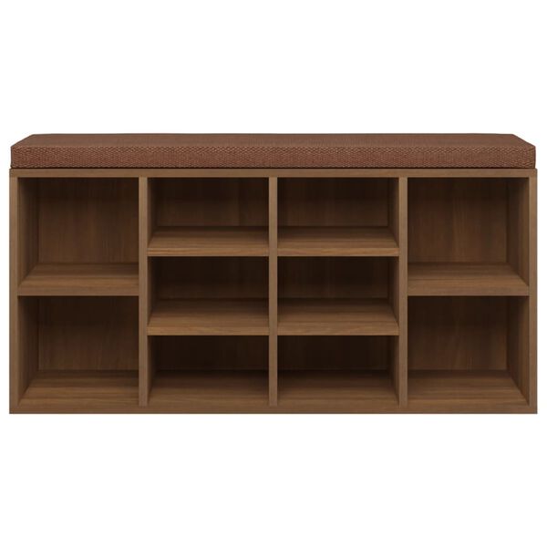 vidaXL Skobänk brun ek 103x30x48 cm konstruerat trä