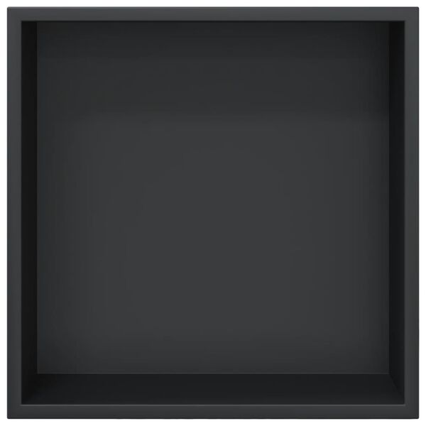 vidaXL Duschnisch matt svart 32x32x9 cm rostfritt stål