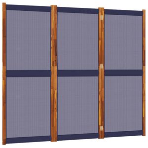 vidaXL Rumsavdelare 3 paneler m&ouml;rkbl&aring; 210x180 cm