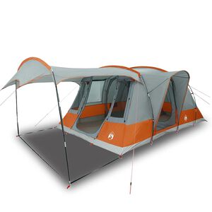 vidaXL Campingt&auml;lt tunnel 5 personer gr&aring; och orange vattent&auml;tt